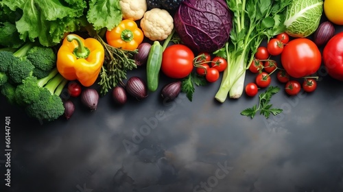 Fresh organic vegetables for healthy cooking on stone