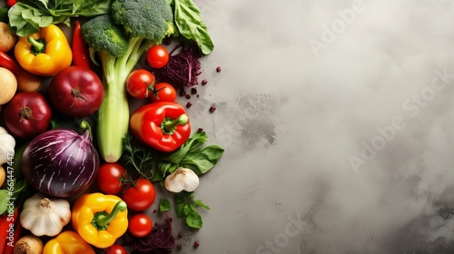 Fresh organic vegetables for healthy cooking on stone