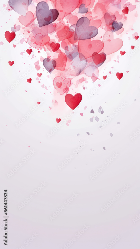 Watercolor Valentine's Day Greeting Card Mockup, Generative AI