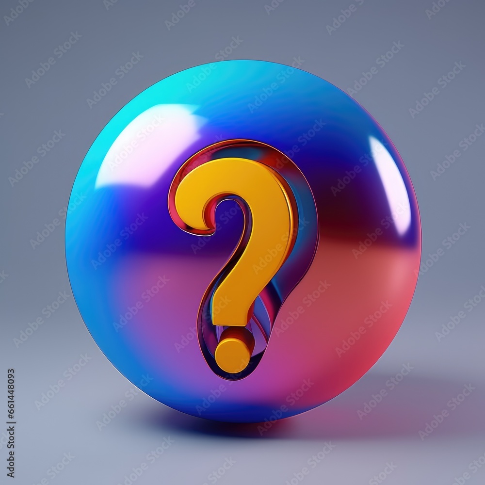 Bright yellow question mark in a blue and purple icon isolated 3d render illustration Bright yellow question mark in a blue and purple icon isolated 3d render illustration