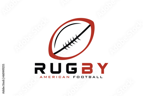 American Football badge logo vector - Rugby logo