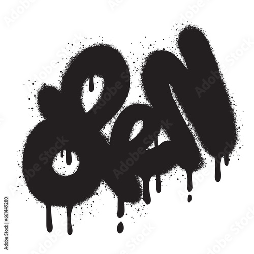 graffiti open text sprayed in black over white.