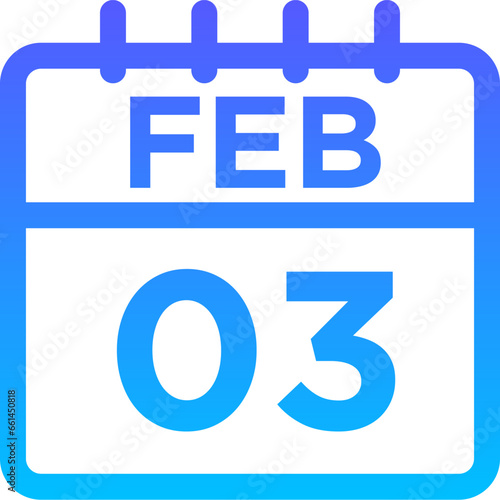 02-February - 03 Line Gradient Icon pictogram symbol visual illustration 