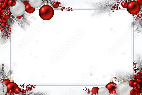 Marco navideño en marco blanco , al estilo de fondos de escenario vibrantes. photo