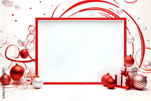 Marco de navidad de forma cuadrado decorado photo