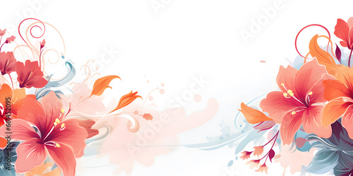 Flowers border poster background with copy space