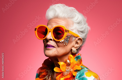 Portrait of a fashionable senior woman 