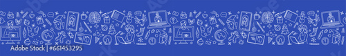 Christmas in an online school seamless background pattern