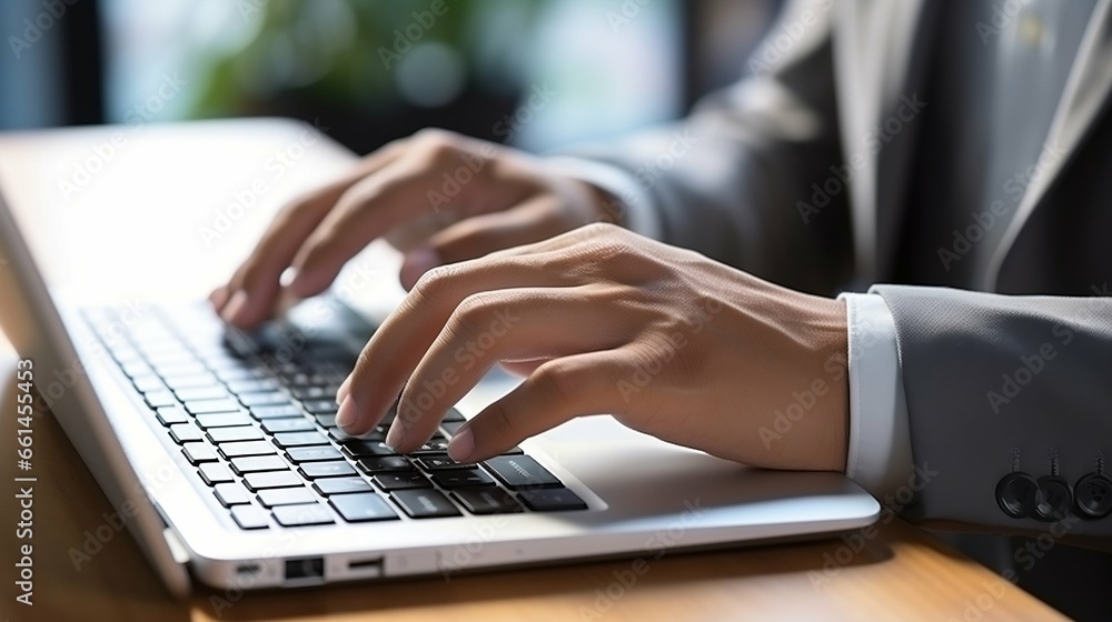 close up hand man using laptop.white tone color
close up hand man using laptop.white tone color