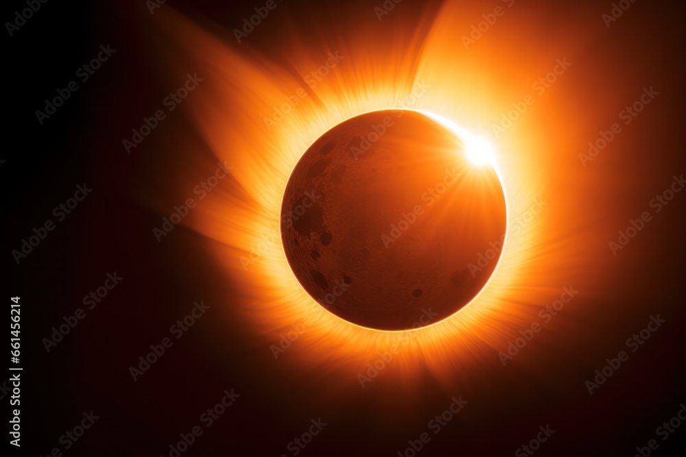 Sun and moon dance: close-up of solar eclipse showcasing surface intricacies