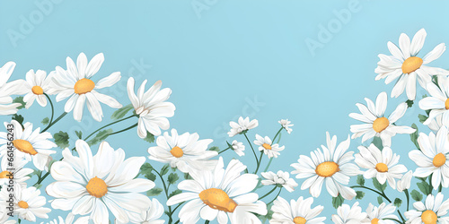 Daisy flower poster background with copy space