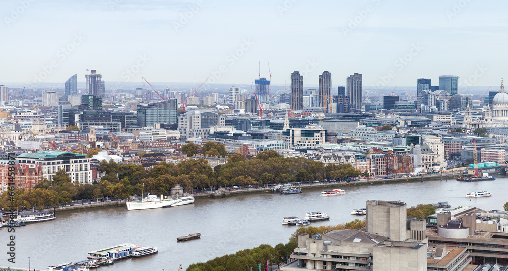 London city aerial panoramic photo