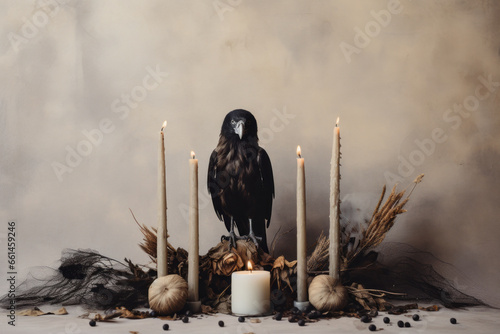 Black Crow Decay Vibes Halloween Background