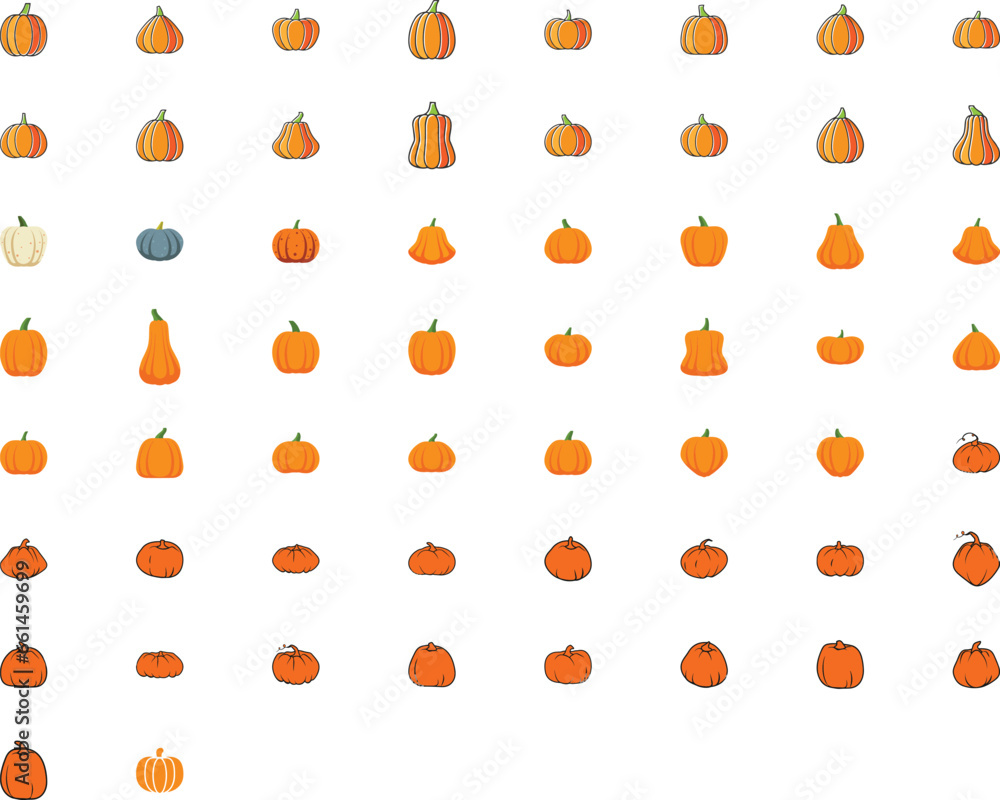 pumpkin flat icon set pumpkin flat icon set
