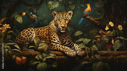 A painting of a leopard