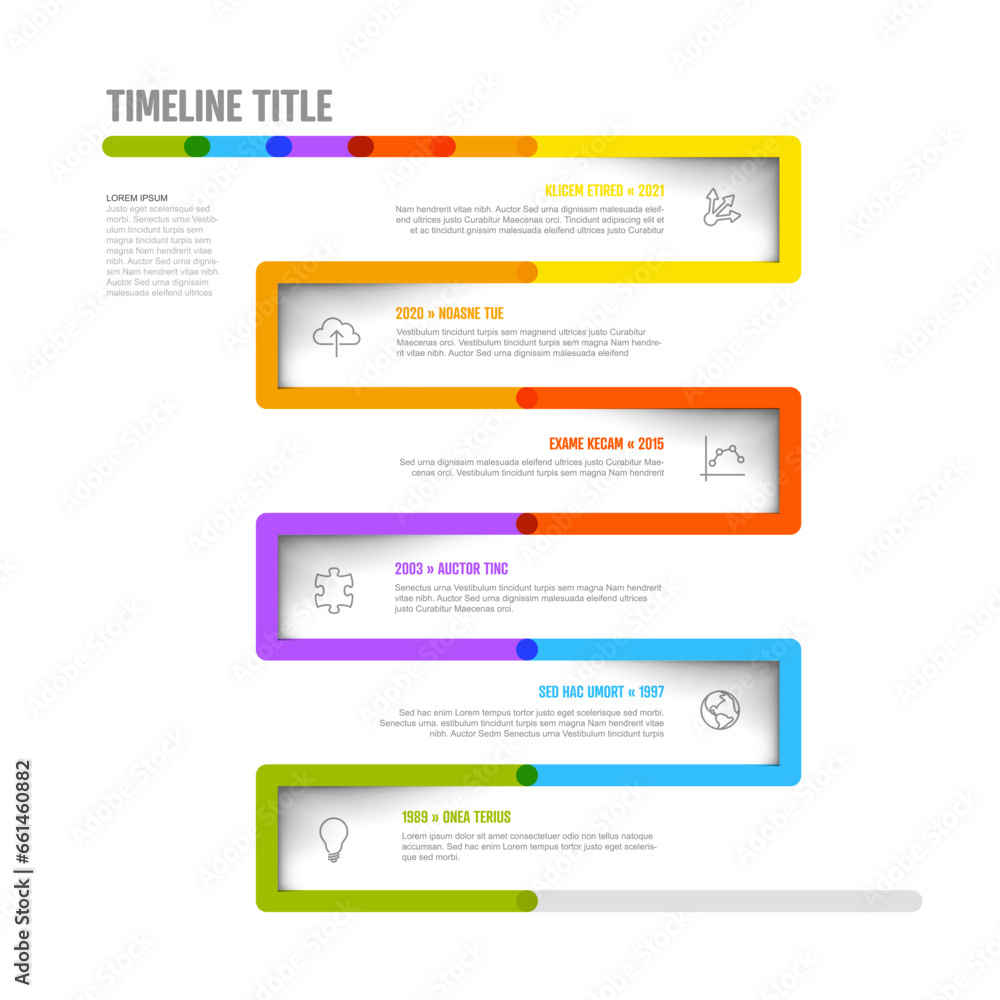 Infographic Company Milestones zigzag thick line Timeline Template Infographic Company Milestones zigzag thick line Timeline Template