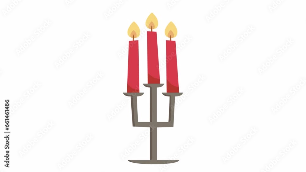 Candelabra with burning candles. Loopable animation video. 2D motion graphics with alpha channel. Candelabra with burning candles. Loopable animation video. 2D motion graphics with alpha channel.