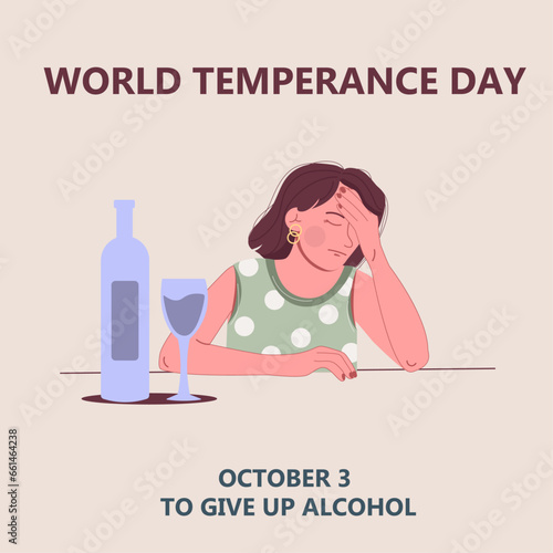 World Temperance Day.  To give up alcohol. Female alcoholism