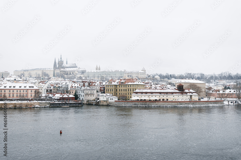 Prague historical beautiful Landmarks in Pictures in winter time