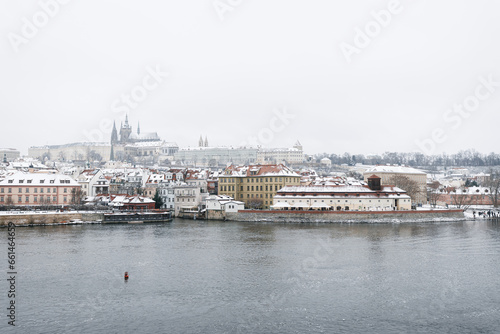 Prague historical beautiful Landmarks in Pictures in winter time