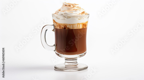 Classic Irish Coffee on a White Background Created with Generative AI