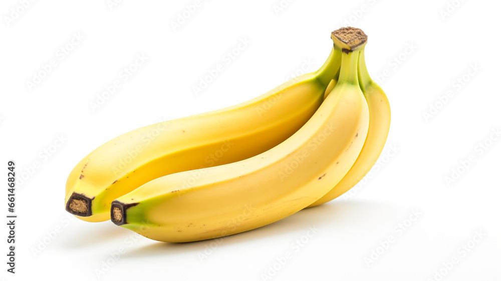 Banana isolated on white background. Generative AI Banana isolated on white background. Generative AI