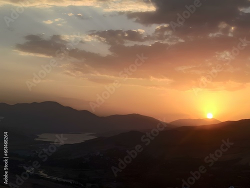 sunset over the mountains