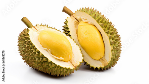 Durian isolated on white background. Generative AI