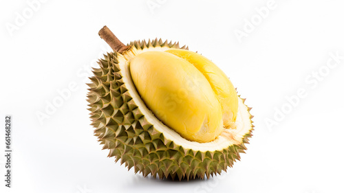 Durian isolated on white background. Generative AI