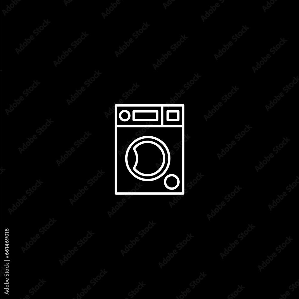 Washing machine icon isolated on dark background Washing machine icon isolated on dark background