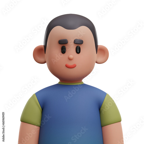 3D Male with Short Hair Avatar Character