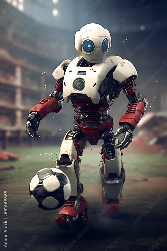 A robot playing soccer A robot playing soccer