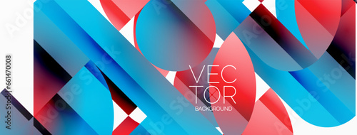 Abstract masterpiece formed by delicate interplay of circles, squares, and triangles. Geometric elements converge in harmonious chaos, evoking sense of modern creativity. Symphony of shapes