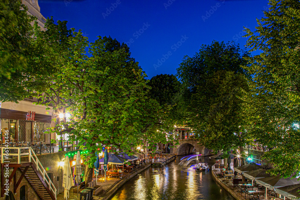 city of Utrecht in the evening
