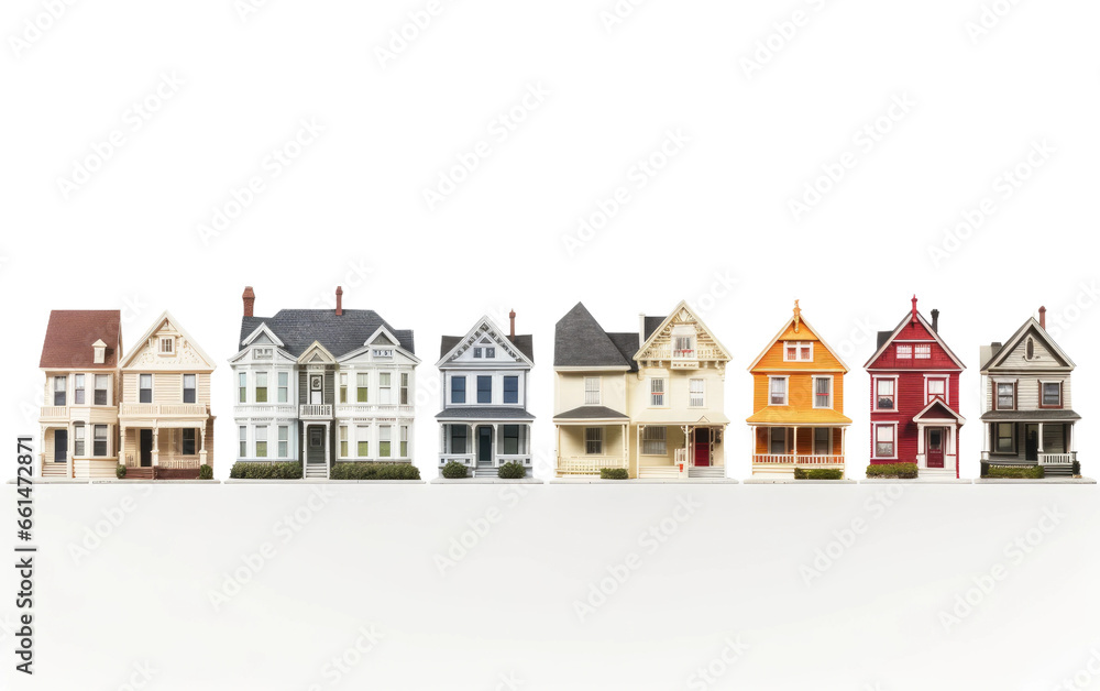 Realestate The House Gallery A Showcase of Varied Residential Styles Isolated on a Transparent Background PNG.
