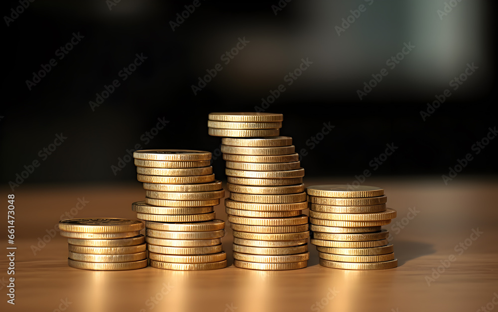 Stack of coins in column.