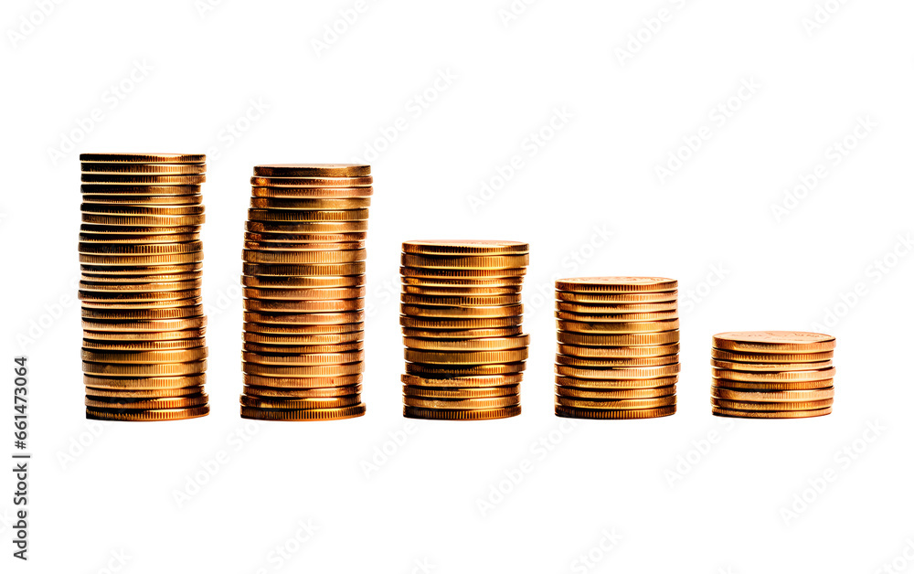 Transparent stack of coins in column. Transparent stack of coins in column.