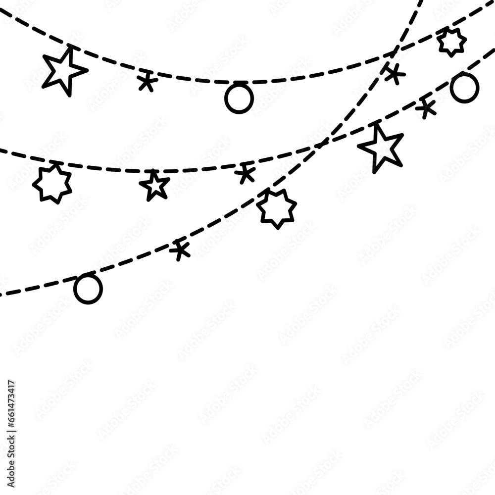 Hanging Moon and Stars. Vector Hanging Decoration Hanging Moon and Stars. Vector Hanging Decoration