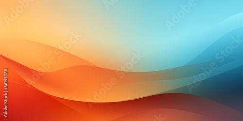 A Colorful Waves In A Blue And Orange Background