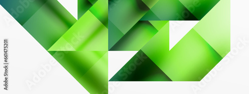 Vivid abstraction unfolds. Triangles in seamless harmony, composing dynamic geometric backdrop. Interplay of angles and hues forms captivating tapestry, evoking modernity and artistic allure