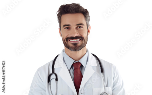 Cheerful Doctor A Happy Face in the Medical Profession Isolated on a Transparent Background PNG.