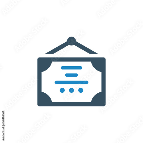 Certificate, degree icon vector illustration