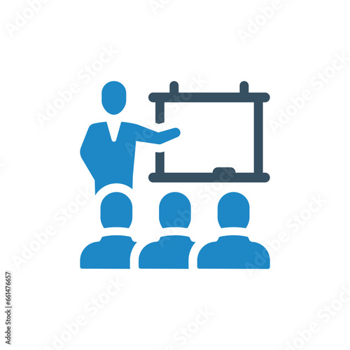 classroom, presentation icon vector illustration