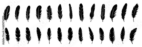 Feather Set icon, logo isolated on white background. Vector illustration © dariachekman