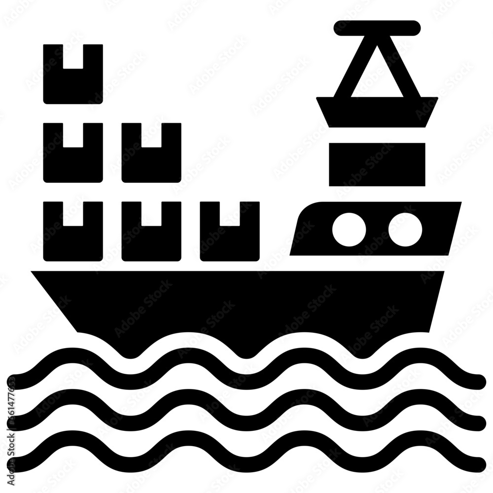 Sea Freight Glyph Icon Sea Freight Glyph Icon