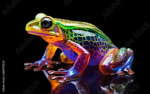 Cute little frog, colorful tropical toad.