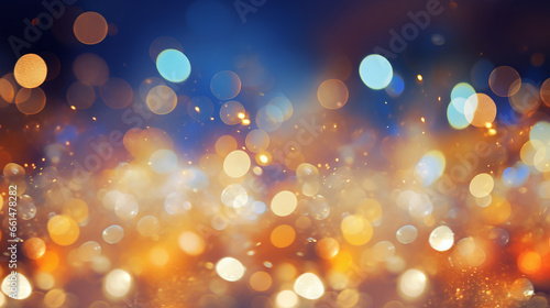 Abstract bokeh background of colorful glowing lights in soft focus in bright light