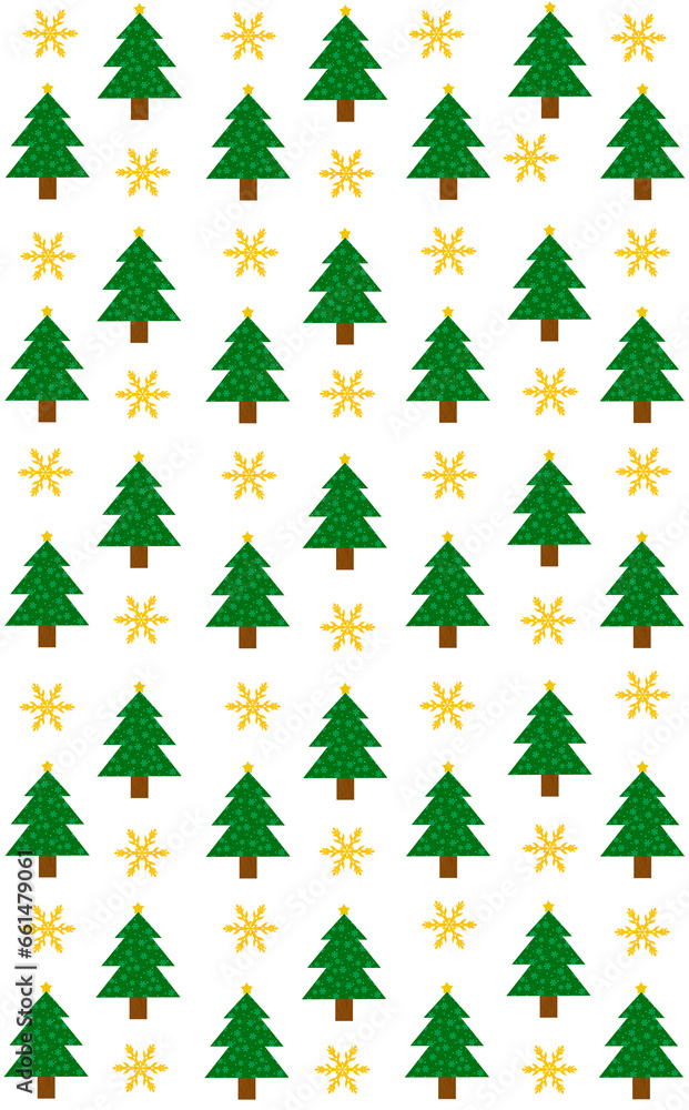 クリスマス パターン背景 クリスマスツリーと雪の結晶 もみの木 クリスマス パターン背景 クリスマスツリーと雪の結晶 もみの木