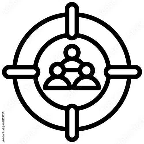 Market Targeting Outline Icon