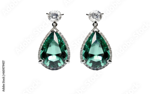 Elegant Gemstone Earrings Elevating Your Style with Precious Stones Isolated on a Transparent Background PNG.